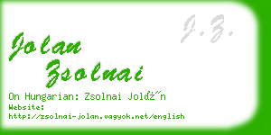 jolan zsolnai business card